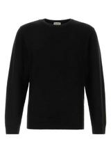 Men's Crew Neck Sweater Black Organic Cotton