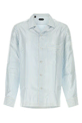 Men's Jacquard Shirt Blue Silk