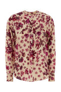 Women's Printed Stretch Silk Shirt Pink Soie Elasthanne