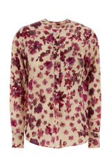 Women's Printed Stretch Silk Shirt Pink Soie Elasthanne