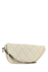 Women's Shield Shoulder Bag White Lamb Leather