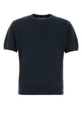 Men's Shirt T-Shirt Navy Cotton Silk