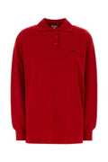 Women's Sweater Polo Shirt Red Cashmere Silk Nylon
