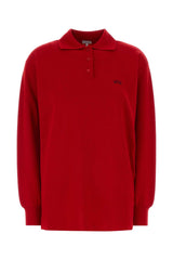 Women's Sweater Polo Shirt Red Cashmere Silk Nylon