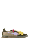 Men's Two-Tone Suede And Fabric End Of Play Sneakers Brownlavander