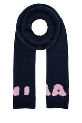 Boys' Animal-Intarsia Knit Scarf Navy Wool