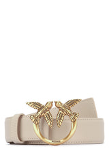 Women's Love Berry Belt Beige Leather