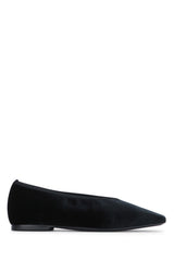 Women's Minimalist Flat Black Velvet