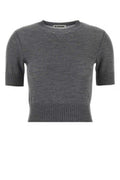 Women's Virgin Wool Crewneck Sweater Gray Vergine