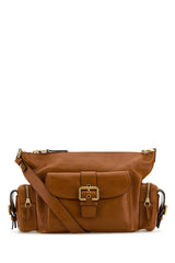 Women's Camera Shoulder Bag Brown Exteiror Calf