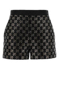 Women's Black Tweed Shorts Blackblackblack Viscose Mix