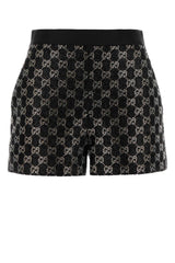 Women's Black Tweed Shorts Blackblackblack Viscose Mix