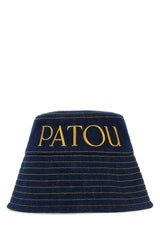 Women's Logo-Embroidered Denim Bucket Hat Navy Pes
