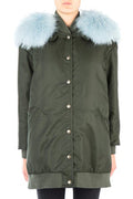 Women's Bomber Down Jacket Green Nylon Fox