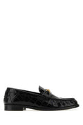 Women's Crocodile-Embossed Leather Loafer Black