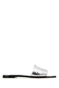 Women's Stringate Slide Silver Leather