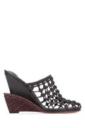 Women's Les Doubles Tresses Mule Heel Black Nappa Leather Macramé