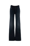 Women's Curved Waist Jeans Navy Cotton Polyester