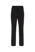 Men's Jacquard Polyester Trousers Black