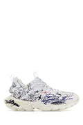 Women's White Mesh And Rubber Track Sneakers Whiteblackblured