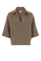 Women's Compact Polo Shirt Beige Cashmere Nylon
