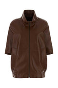 Women's Blouson Cocoon Jacket Brown Lamb