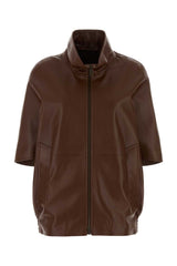 Women's Blouson Cocoon Jacket Brown Lamb
