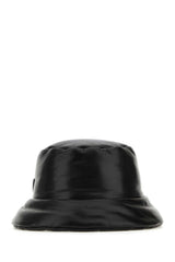 Women's Nappa Leather Padded Bucket Hat Black Lambskin