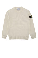 Boys' Crew Neck Natural Sweater Beige Fibra Poliammidica Cotton