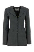 Women's Melange Blazer Gray Wool Polyethylene Blazers