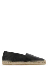 Men's Black Leather Monogram Espadrilles 1000 Espadrillas