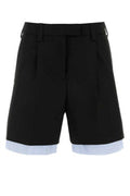 Women's Cotton Blend Bermuda Shorts Black Bermudas