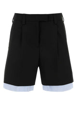 Women's Cotton Blend Bermuda Shorts Black Bermudas