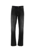 Men's Pockets Jeans Black Cotton