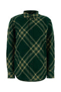 Women's Tartan Wool Shirt Green Sweater
