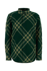 Women's Tartan Wool Shirt Green Sweater