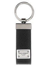 Men's Textured Leather Key Case Black Calfskin Cases