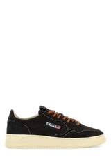 Women's Dark Brown Calf Hair Medalist Sneakers Pe03 Cow Leather