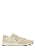 Men's Sand Re-Nylon And Suede Prax Sneakers Avorio