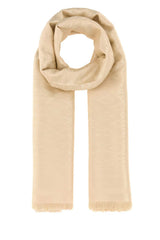 Women's Toute Scarf Beige Silk Wool