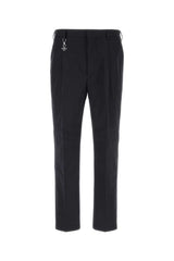 Men's Navy Poplin Trousers Cotton