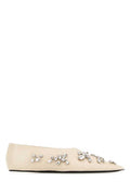Women's Ballerina Beige Leather Caprina