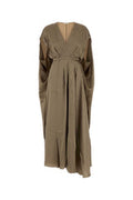 Women's Back Dress Beige Silk