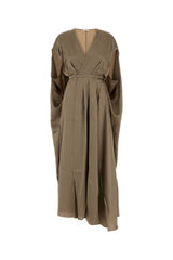 Women's Back Dress Beige Silk