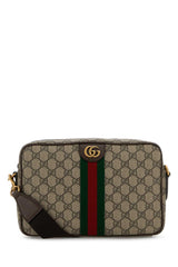 Men's Gg Crossbody Bag Beige Polyurethane Polyamide