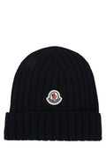 Boys' Hat Ribbed Knit Winter Black Wool