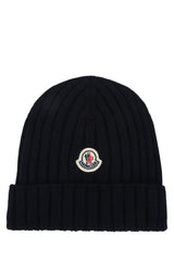 Boys' Hat Ribbed Knit Winter Black Wool
