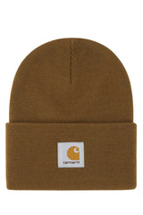 Unisex Acrylic Knit Beanie Brown Gauge