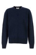 Men's Melange Wool Blend Sweater Navyindigo Nylon
