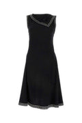 Women's Studded Satin Dress Black Viscose
